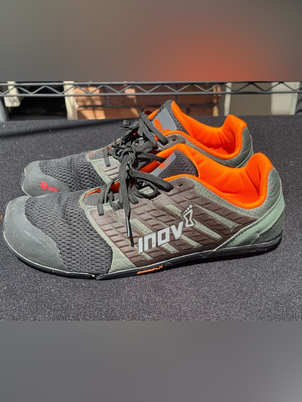 Inov-8 Black & Orange Lightweight Trainer Shoes size 10